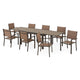 LUCCA Set mobilier terasă/grădină, 8 scaune și masă extensibilă