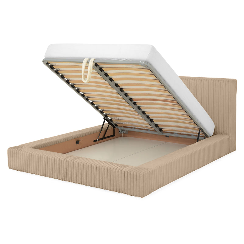 NORDEND Pat tapițat, 160x200cm, somieră rabatabilă și ladă incluse