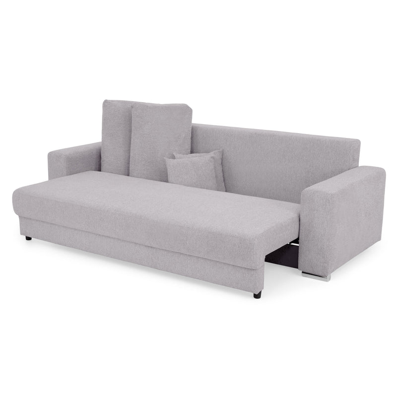 ANTONY Canapea extensibilă, 3 locuri, ladă depozitare, stofă