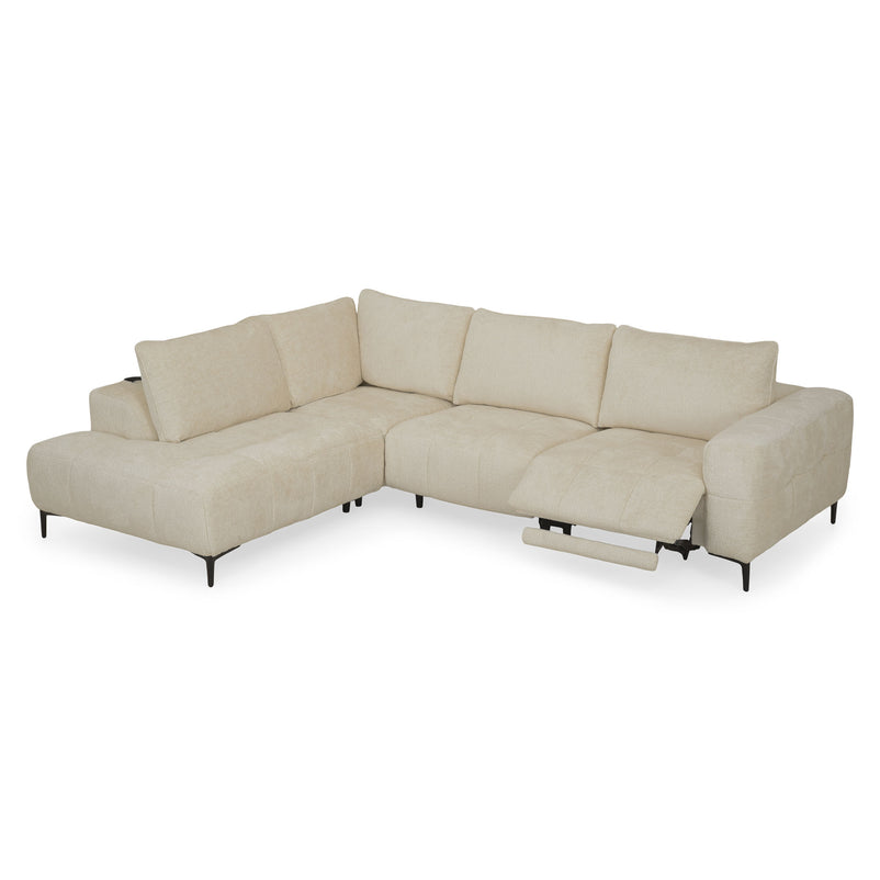 KARSTON Colțar cu șezlong stânga/dreapta, recliner electric, stofă