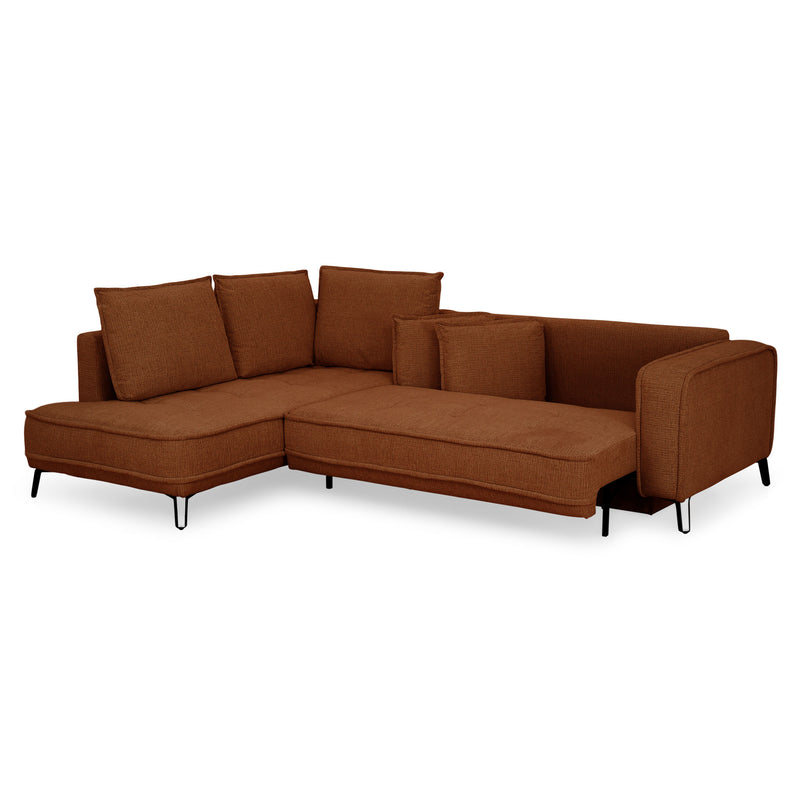 CHOLET Colțar extensibil, șezlong stânga/dreapta, ladă depozitare, stofă