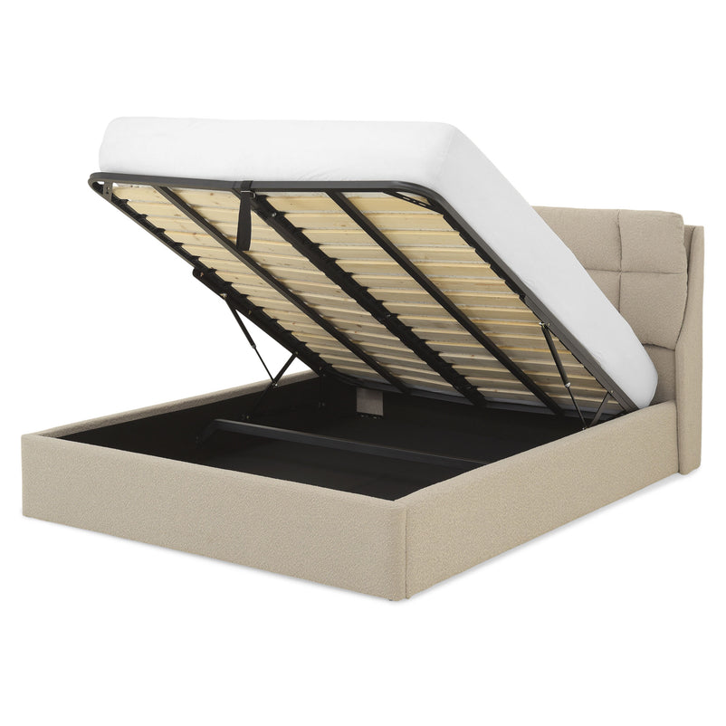 FULTON Pat tapițat, somieră rabatabilă și ladă depozitare incluse