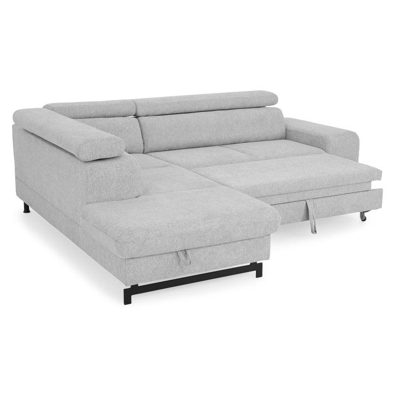 BIRKLEY Colțar extensibil, șezlong stânga/dreapta, spațiu depozitare și mecanism tetiere, stofă