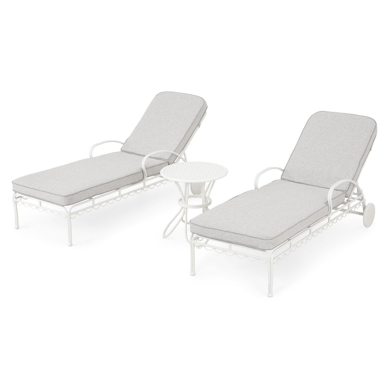 BOTANIC Set mobilier terasă/grădină, 2 șezlonguri și măsuță