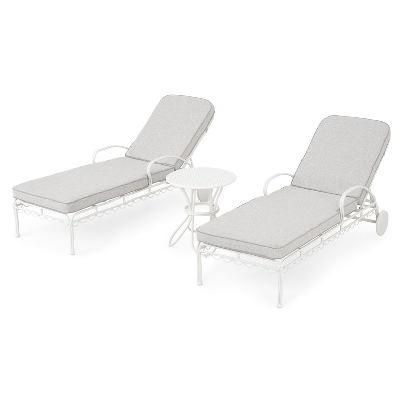 BOTANIC Set mobilier terasă/grădină, 2 șezlonguri și măsuță