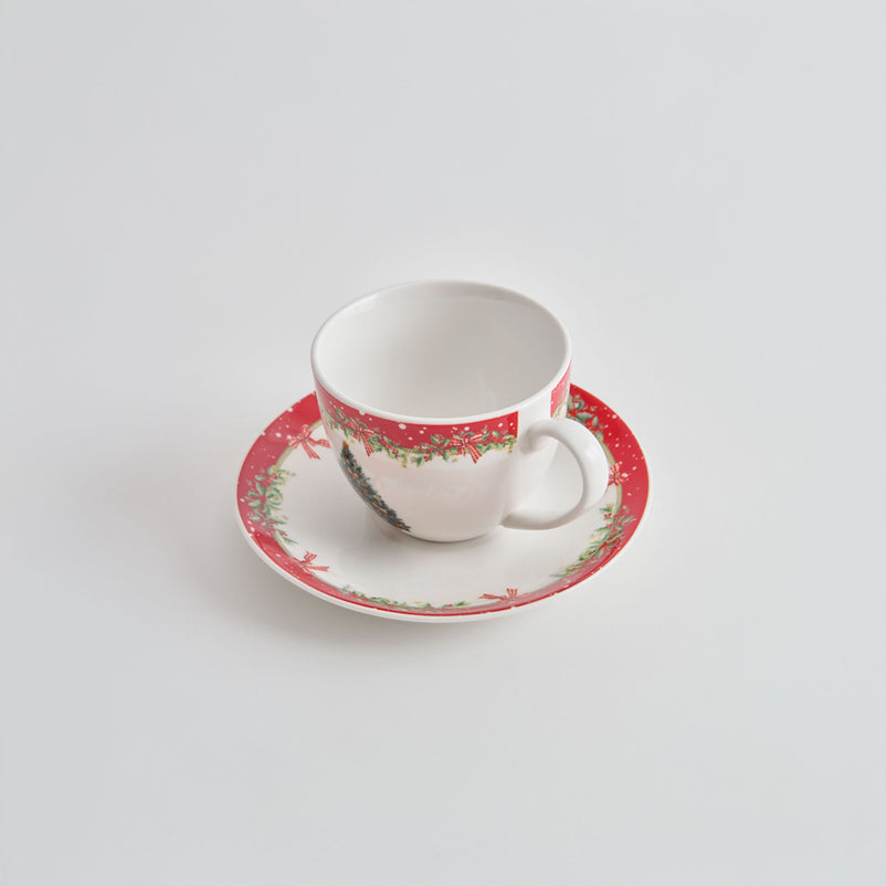 MAGIC CHRISTMAS Set 2 cești și farfurioare, porțelan, 240ml