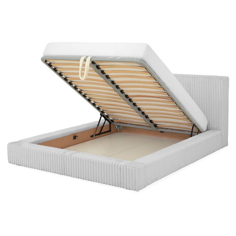 NORDEND Pat tapițat, 160x200cm, somieră rabatabilă și ladă incluse