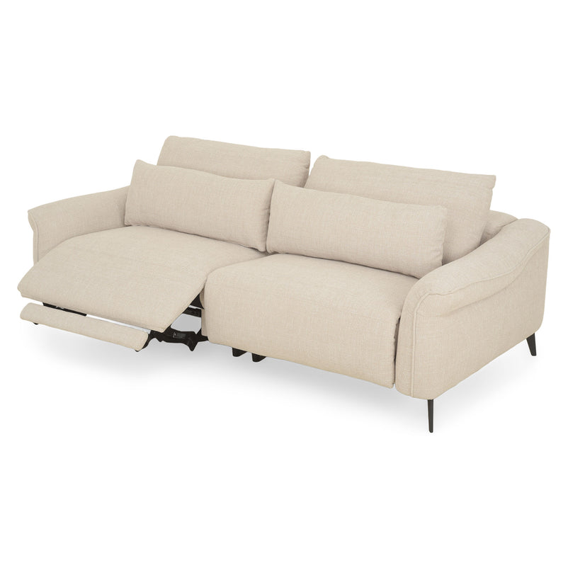 CARVER Canapea 3 locuri, 2 reclinere electrice și mecanism tetiere, stofă