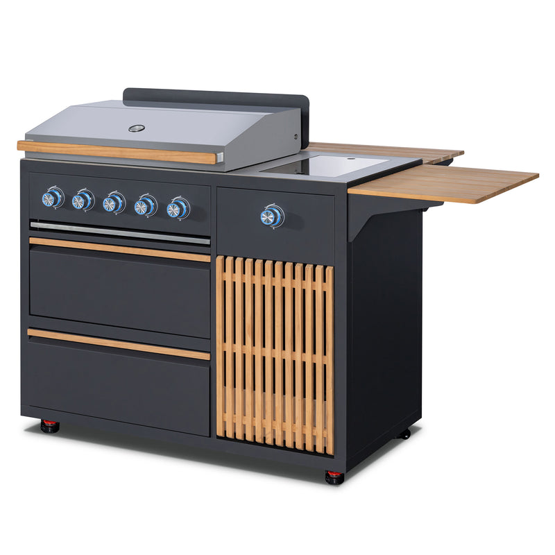 CHEF Compoziție grătar încastrat, chiuvetă și frigider