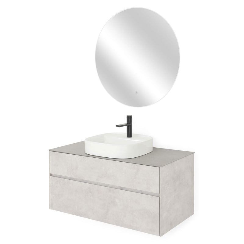 LAMINA Set mobilier baie, mască lavoar, top, oglindă LED, lavoar