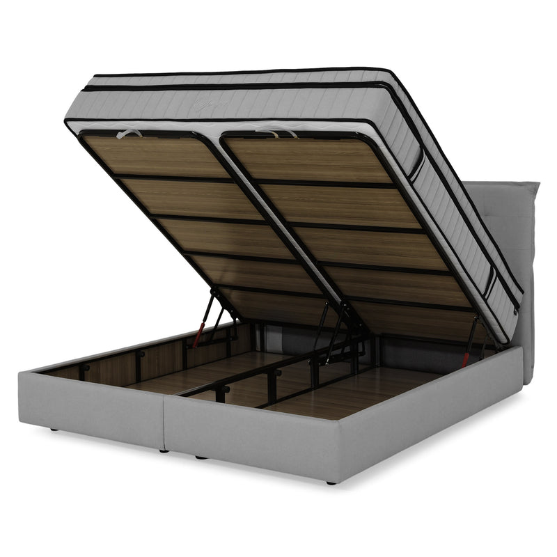 OPERA Pat tapițat, 180x200cm, somieră rabatabilă, ladă și saltea incluse