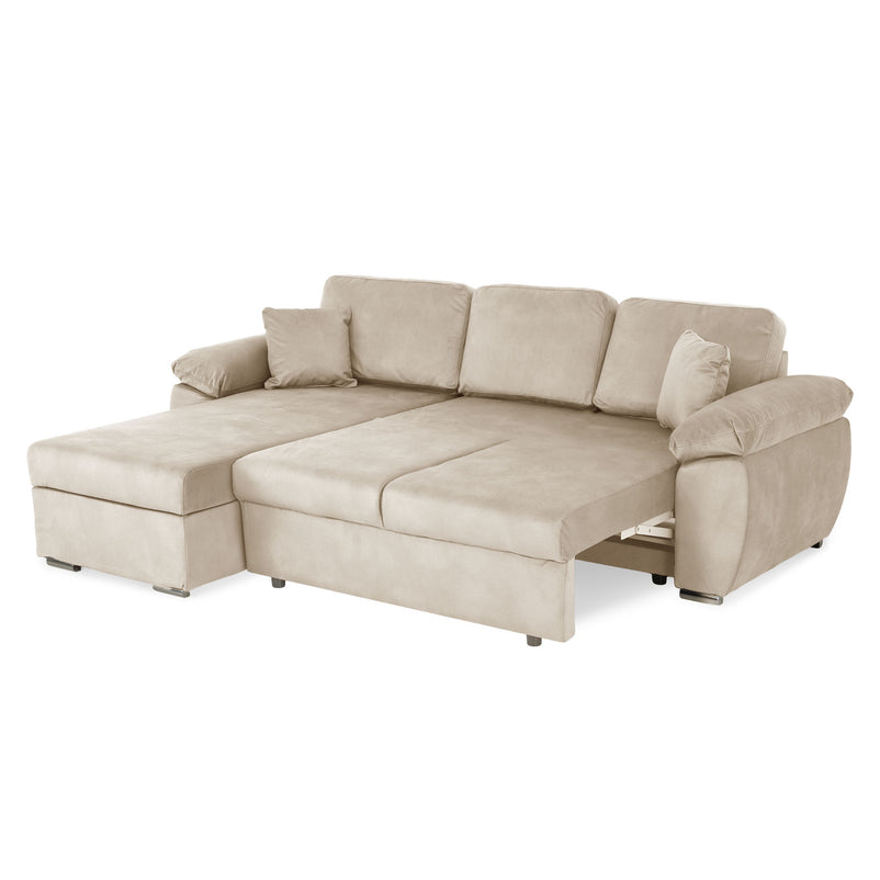 DRAGO Colțar extensibil, șezlong interschimbabil cu ladă depozitare, stofă