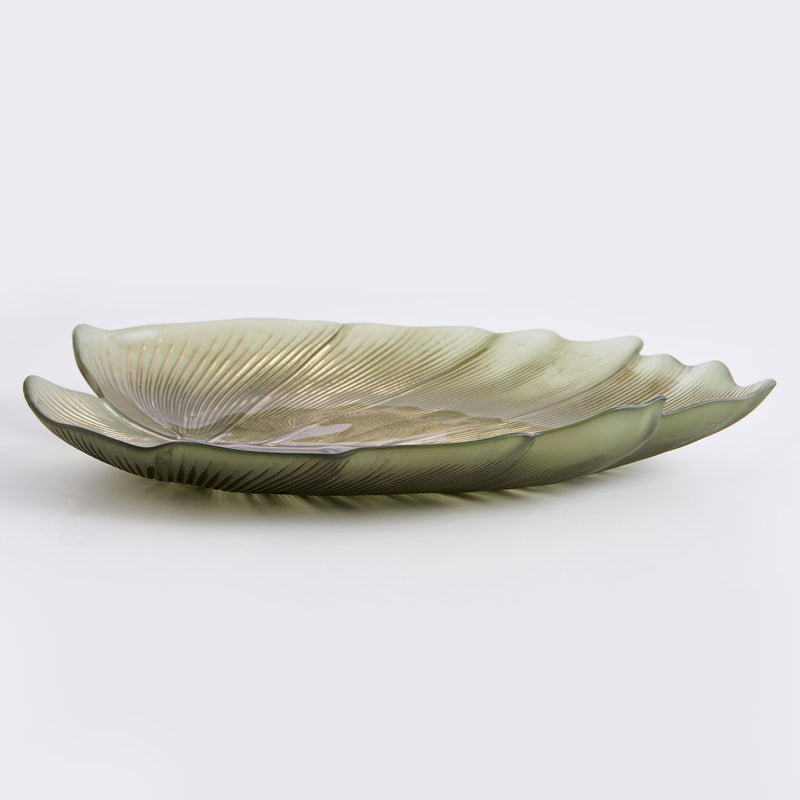 ELM LEAF Platou, sticlă, L.37cm