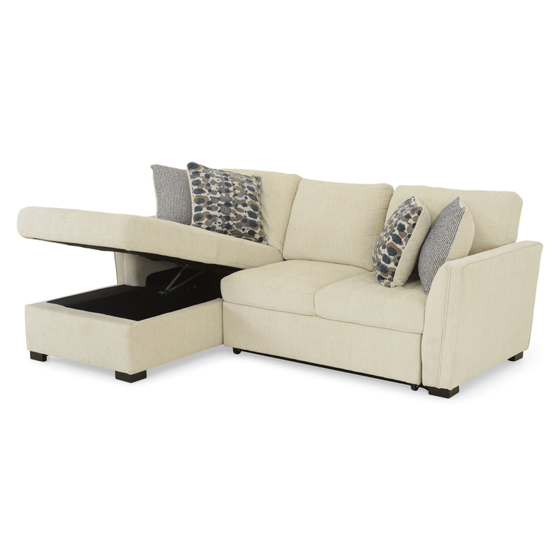 ASCOLI Colțar extensibil, șezlong stânga/dreapta, 4 perne decor incluse, stofă