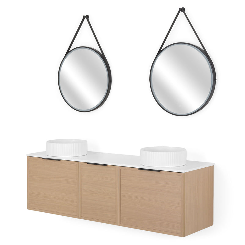 ARTEMIDE/HORIK/SANSA Set mobilier baie, mască lavoar, lavoar, top, 2 oglinzi, dulap
