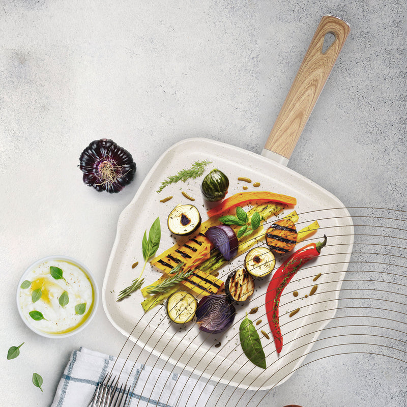 QUTTIN Tigaie grill, aluminiu, L.28cm