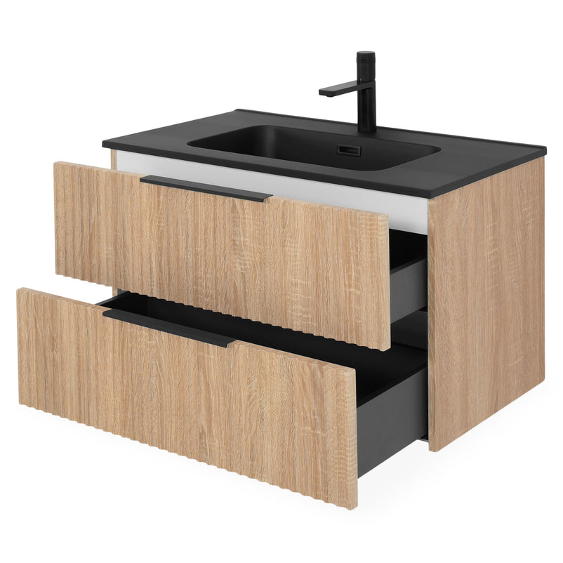 HORIK Set mobilier baie, mască lavoar și lavoar compozit