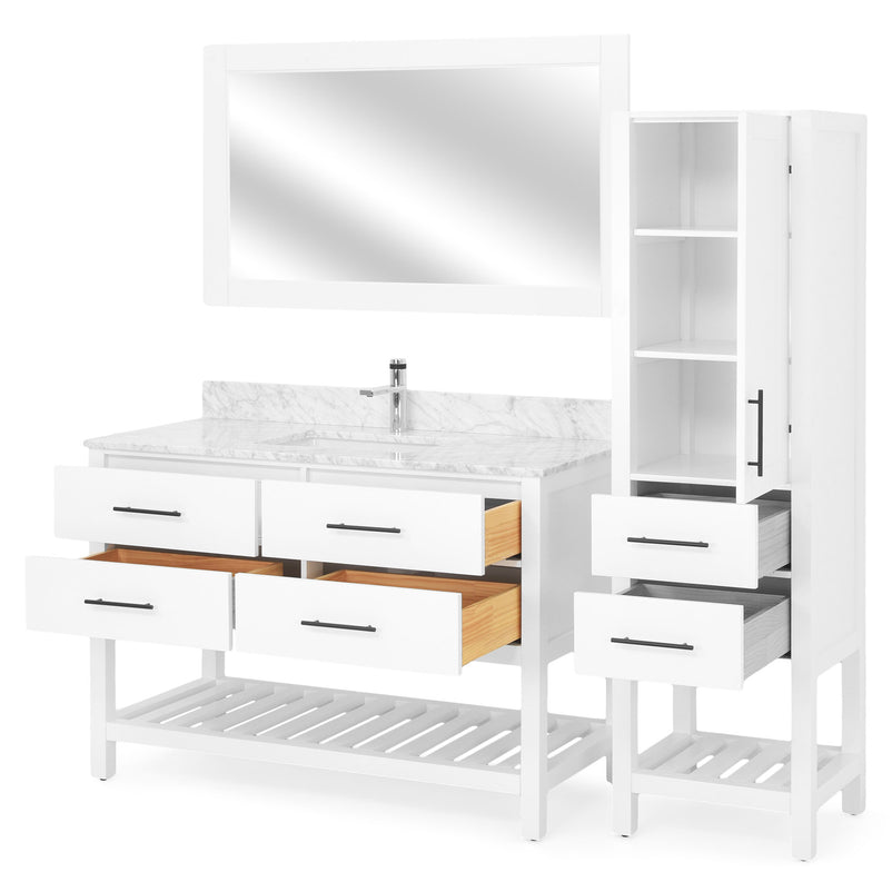 ALBYN Set mobilier baie, mască lavoar, lavoar, dulap, oglindă