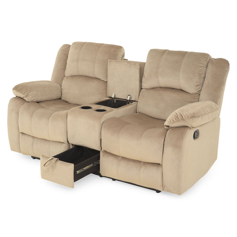 NOLE Canapea 2 reclinere manuale, consolă și sertar