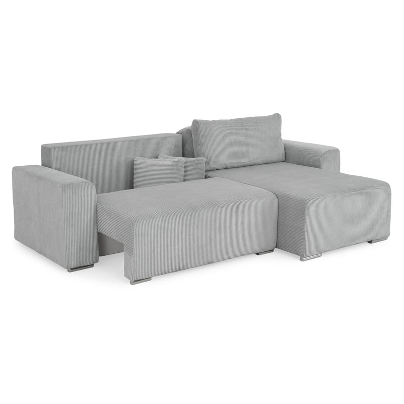 ONDINE Colțar extensibil, șezlong interschimbabil, ladă depozitare, stofă