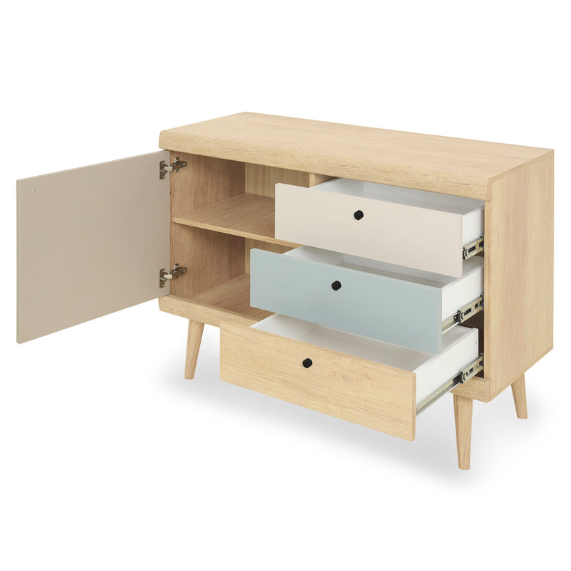 TALLINN Comodă 1 ușă, 3 sertare