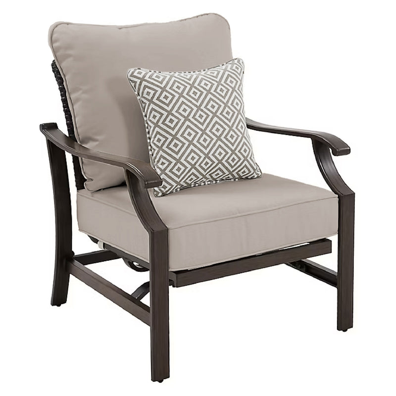 PORTSMOUTH Set mobilier terasă/grădină, 4 fotolii și masă/ șemineu gaz