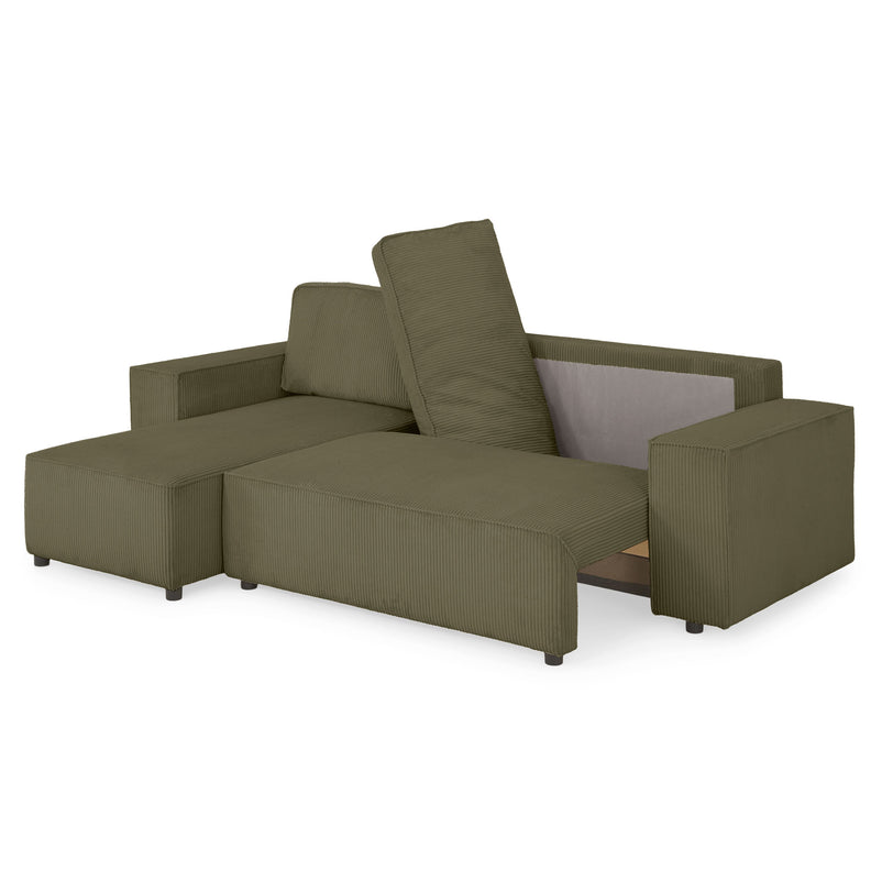 AINE Colțar extensibil, șezlong interschimbabil cu ladă depozitare, stofă