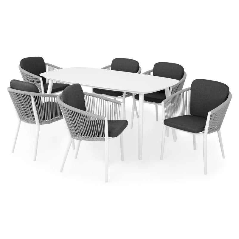 ORSO Set mobilier terasă/grădină, 6 scaune și masă