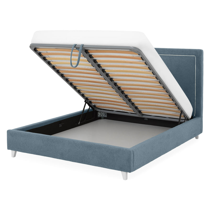 KOLLE Pat tapițat, 160x200cm, somieră și ladă depozitare incluse