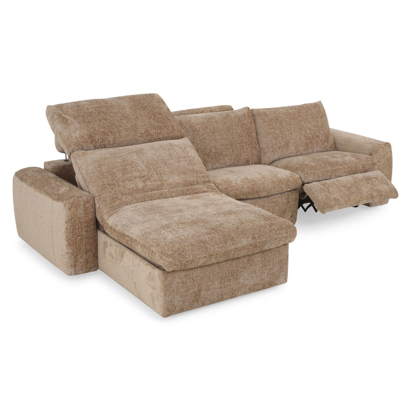NEW JERSEY Colțar cu șezlong electric stânga/dreapta, 1 recliner electric, mecanism tetieră, USB, stofă