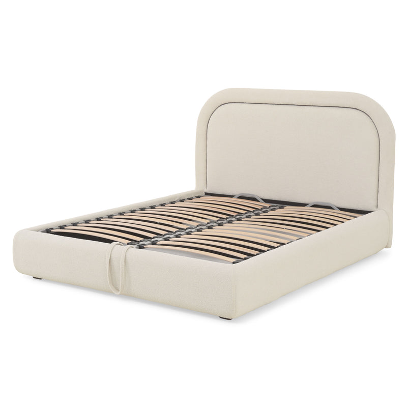 FRANCES Pat tapițat, 160x200cm, somieră rabatabilă și ladă depozitare incluse