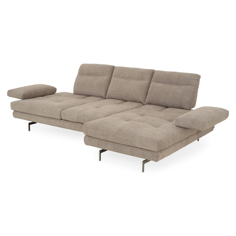 MISTERY Colțar șezlong stânga/dreapta cu mecanism manual spătar și brațe, stofă