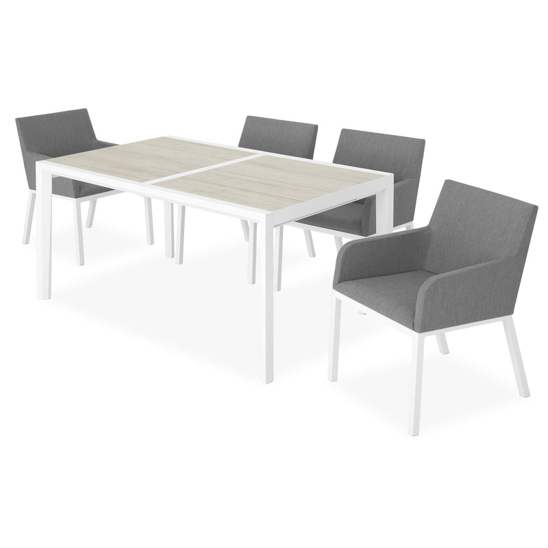 KARLSON/OSLO Set mobilier terasă/grădină, 4 scaune și masă extensibilă