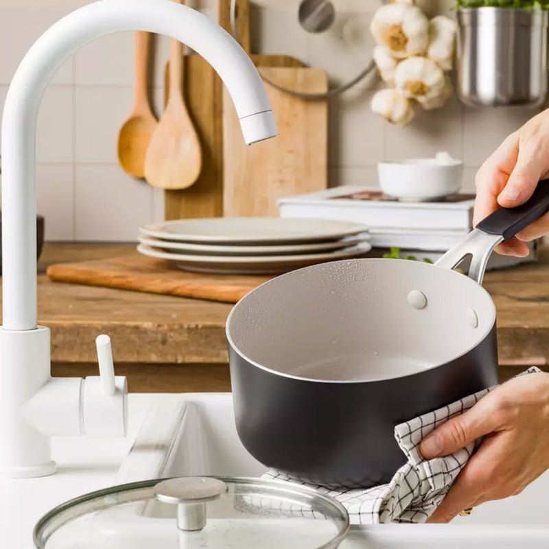 KITCHEN AID Cratiță cu mâner și capac, aluminiu, D.16cm