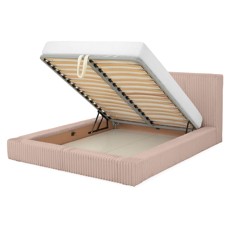 NORDEND Pat tapițat, 160x200cm, somieră rabatabilă și ladă incluse