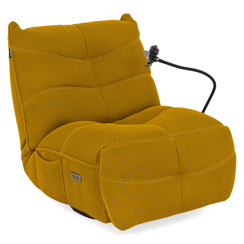 OPTIMUS Fotoliu rotativ cu recliner electric, USB, suport telefon, stofă