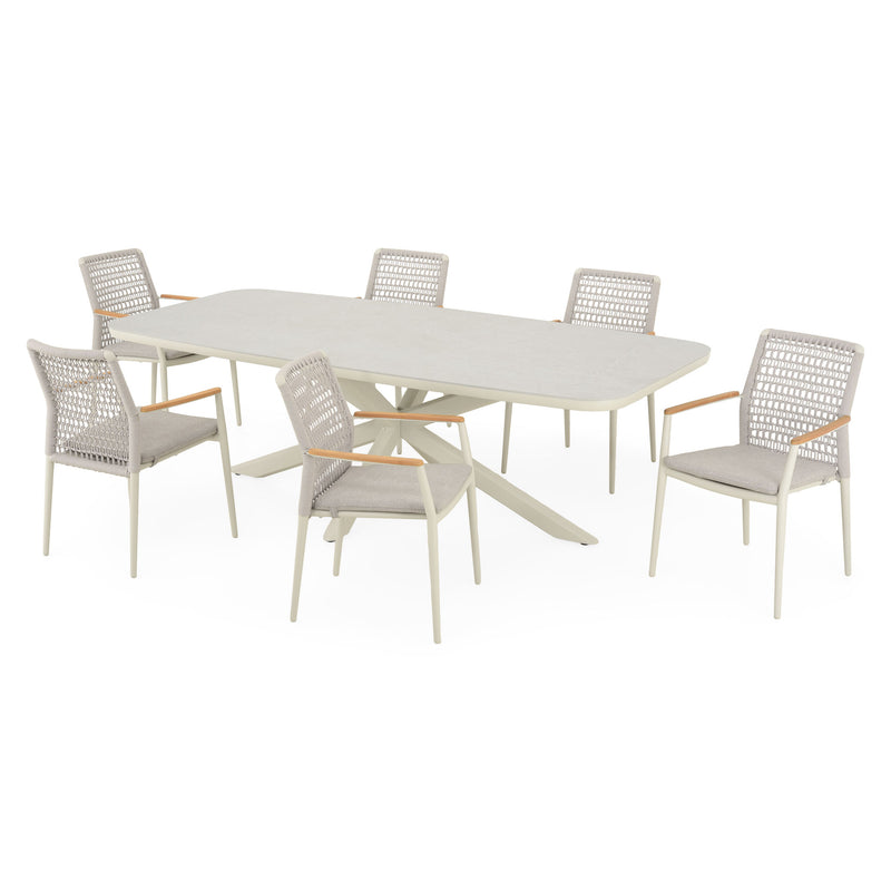 PERUGIA/SALERNO Set mobilier terasă/grădină, 6 scaune și masă