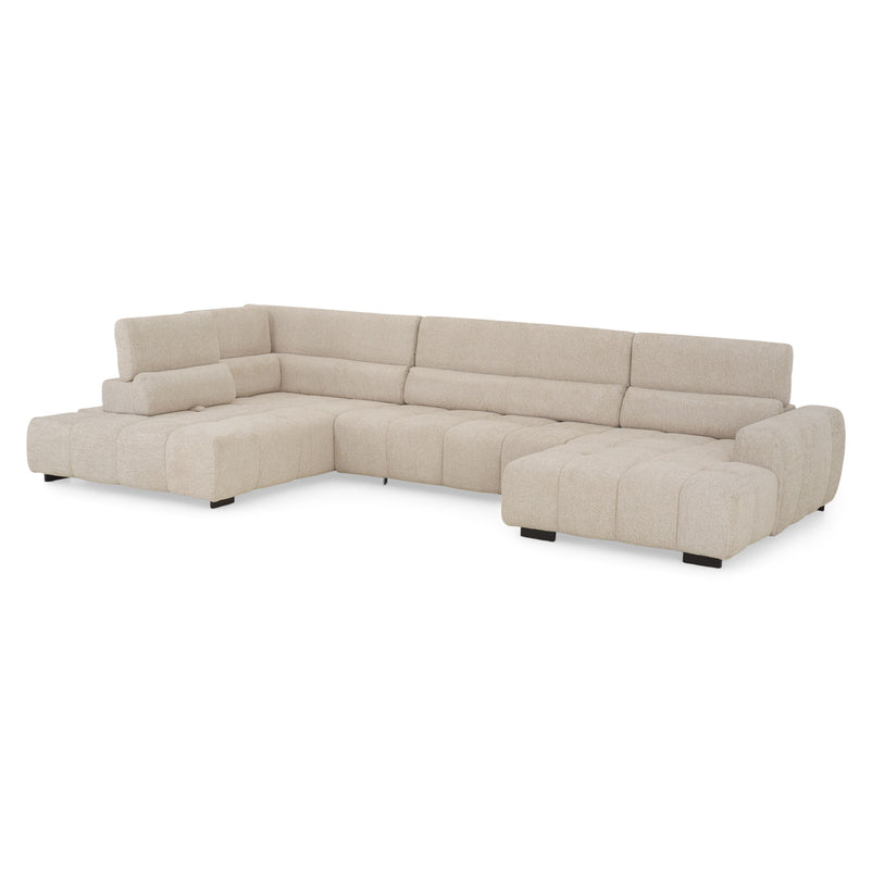 FILLIPA Ansamblu colțar extensibil, șezlong stânga/dreapta, stofă