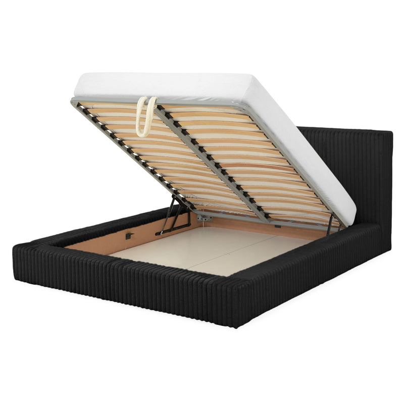 NORDEND Pat tapițat, 160x200cm, somieră rabatabilă și ladă incluse