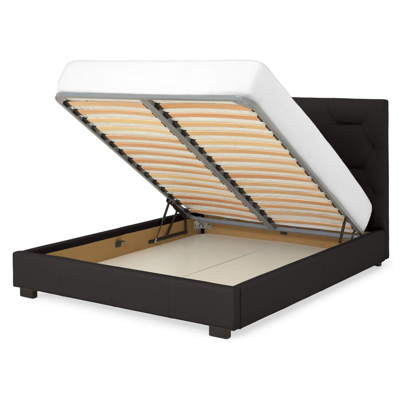 KAITLIN Pat tapițat, 160x200cm, somieră și ladă depozitare incluse