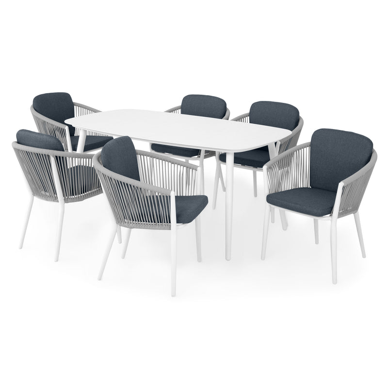 ORSO Set mobilier terasă/grădină, 6 scaune și masă