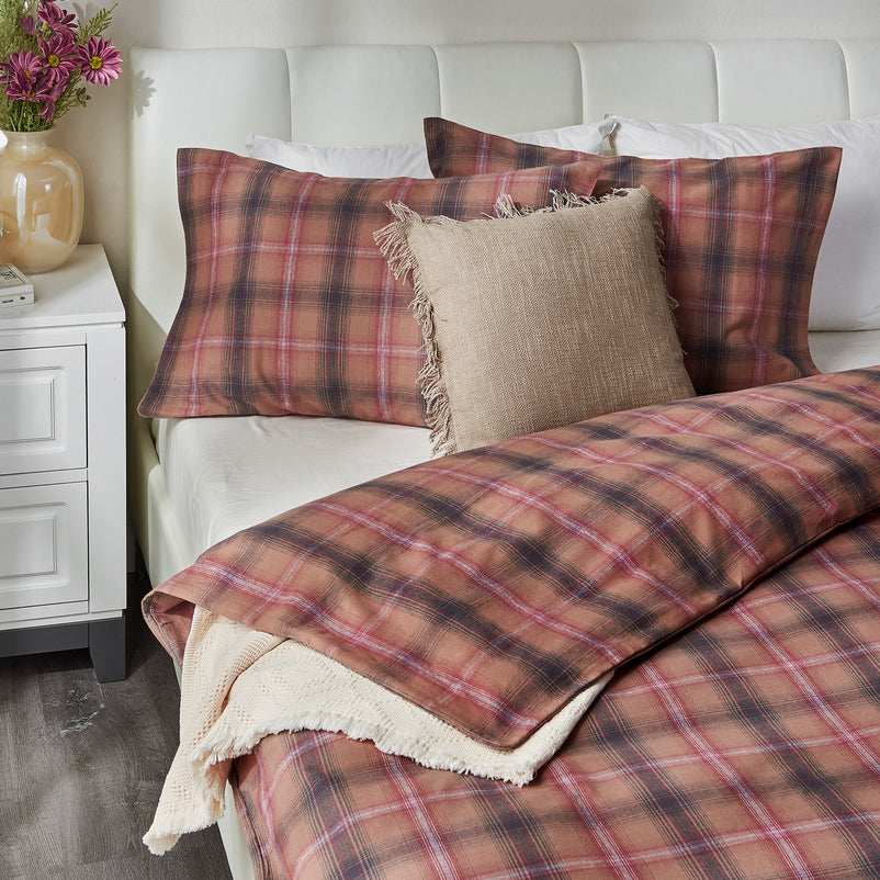 FLANNEL CHECKS Set așternut 4 piese, 200x220cm
