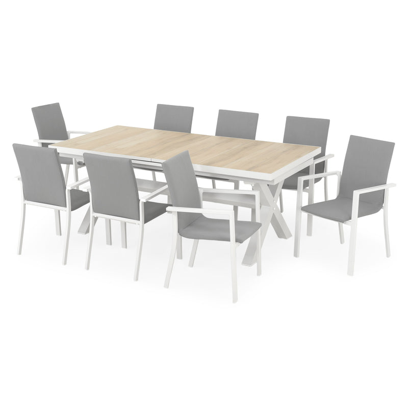TUSCANY/SULTAN Set mobilier terasă/grădină, 8 scaune și masă extensibilă