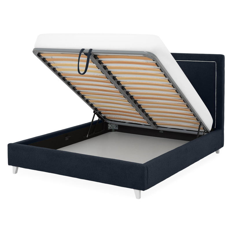 KOLLE Pat tapițat, 160x200cm, somieră și ladă depozitare incluse