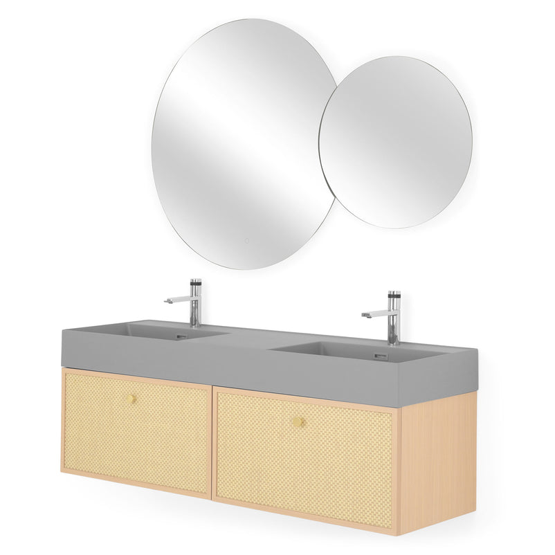 HEXIS Set mobilier baie, mască lavoar, lavoar, 2 oglinzi