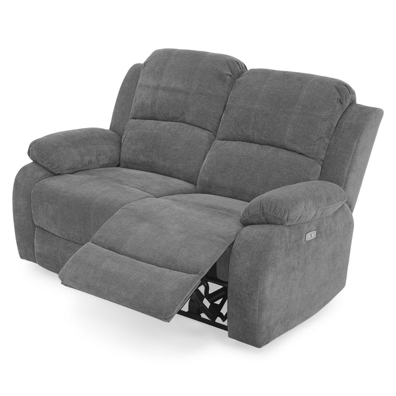 ALMATY Canapea 2 locuri, 2 reclinere electrice, stofă