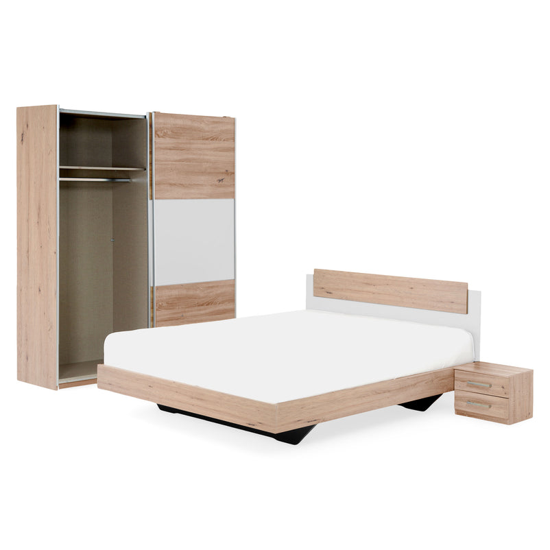 MIAMI Set mobilier dormitor, dulap, pat și 2 noptiere