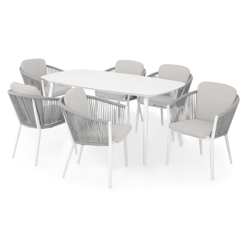 ORSO Set mobilier terasă/grădină, 6 scaune și masă