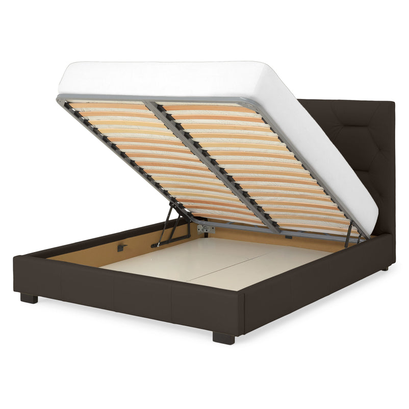 KAITLIN Pat tapițat, 160x200cm, somieră și ladă depozitare incluse