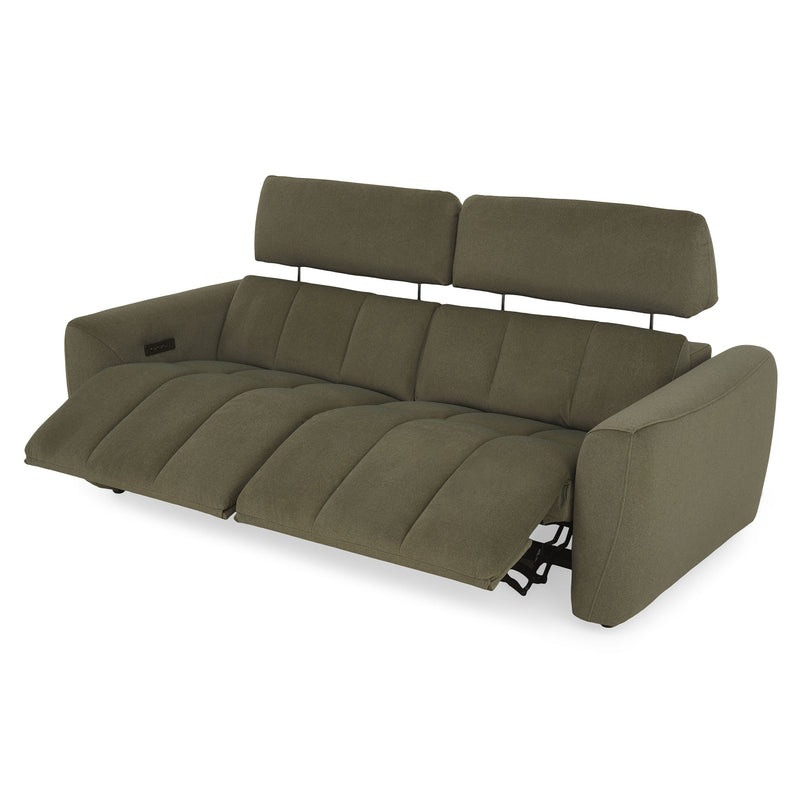 WISNER Canapea 3 locuri, 2 reclinere electrice, mecanism electric tetiere, stofă